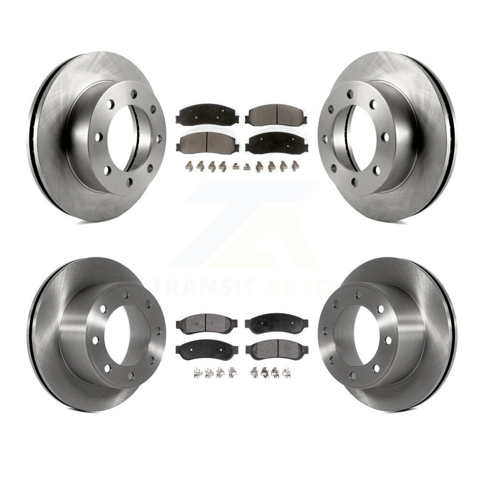 Front Rear Disc Brake Rotors And Semi-Metallic Pads Kit For Ford F-250 Super Duty F-350 With Single Wheels 4WD K8F-100871