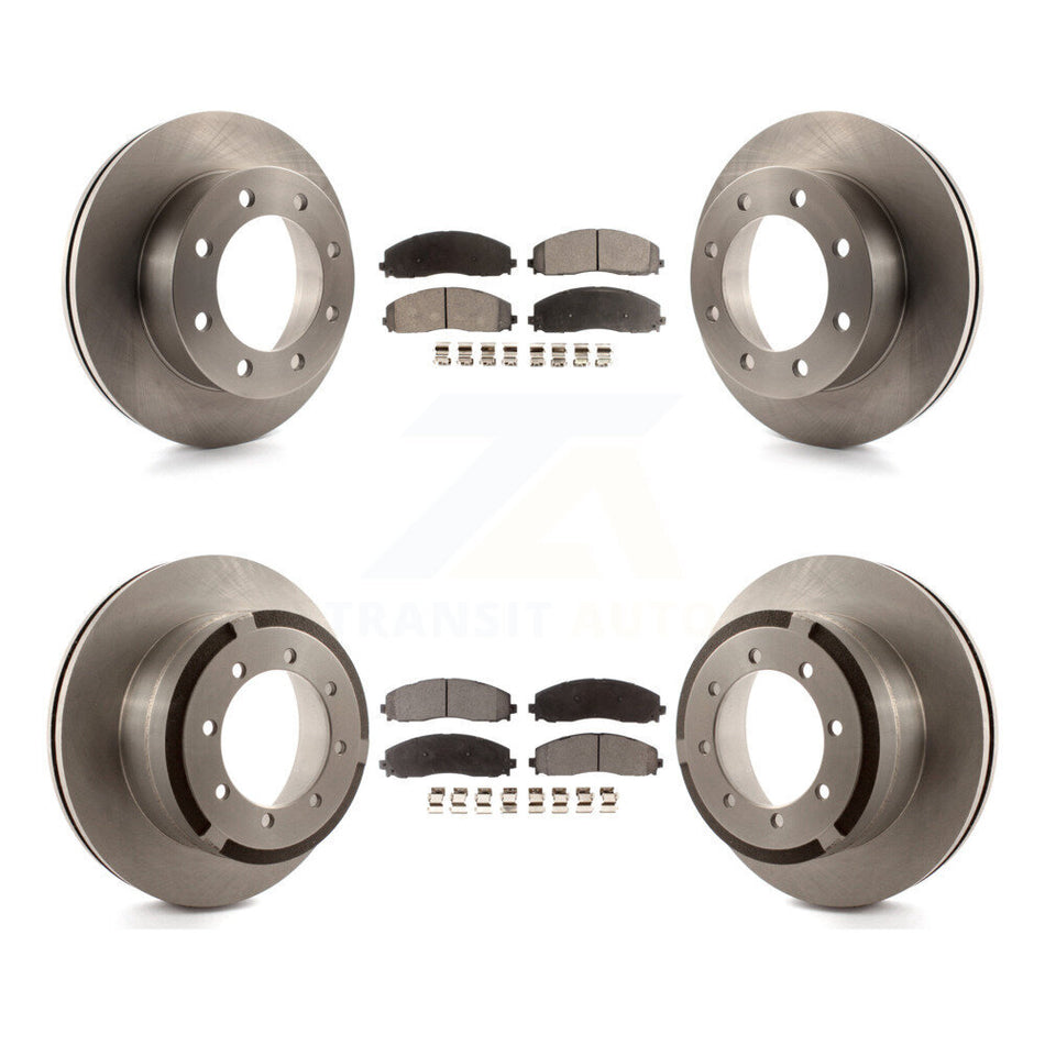 Front Rear Disc Brake Rotors And Semi-Metallic Pads Kit For 2013 Ford F-350 Super Duty 4WD With Dual Wheels K8F-100883