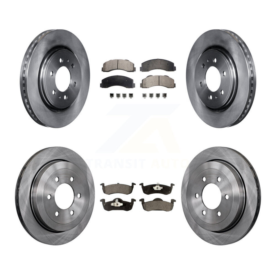Front Rear Disc Brake Rotors And Semi-Metallic Pads Kit For 2010-2017 Ford Expedition Lincoln Navigator K8F-100890