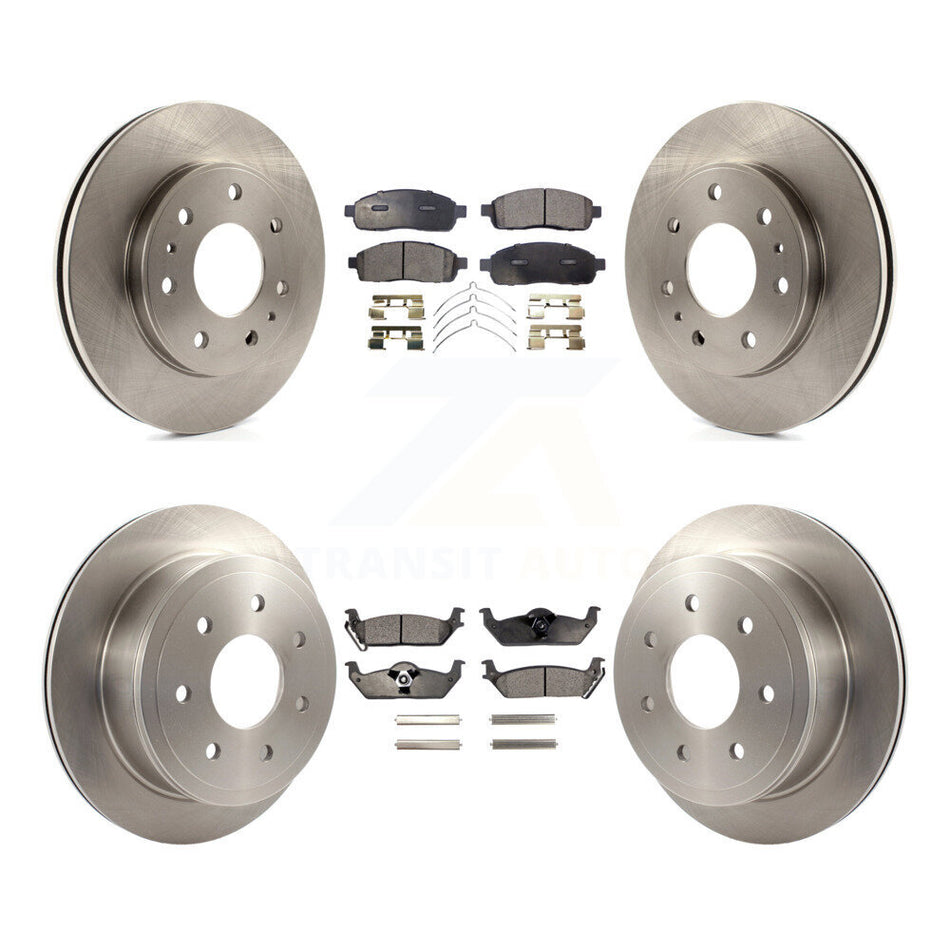 Front Rear Disc Brake Rotors And Semi-Metallic Pads Kit For 2009 Ford F-150 With 7 Lug Wheels K8F-100897