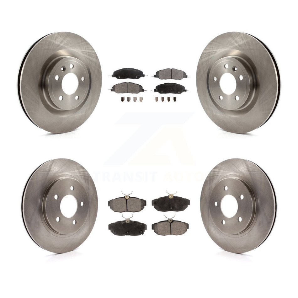 Front Rear Disc Brake Rotors And Semi-Metallic Pads Kit For Ford Mustang K8F-100906