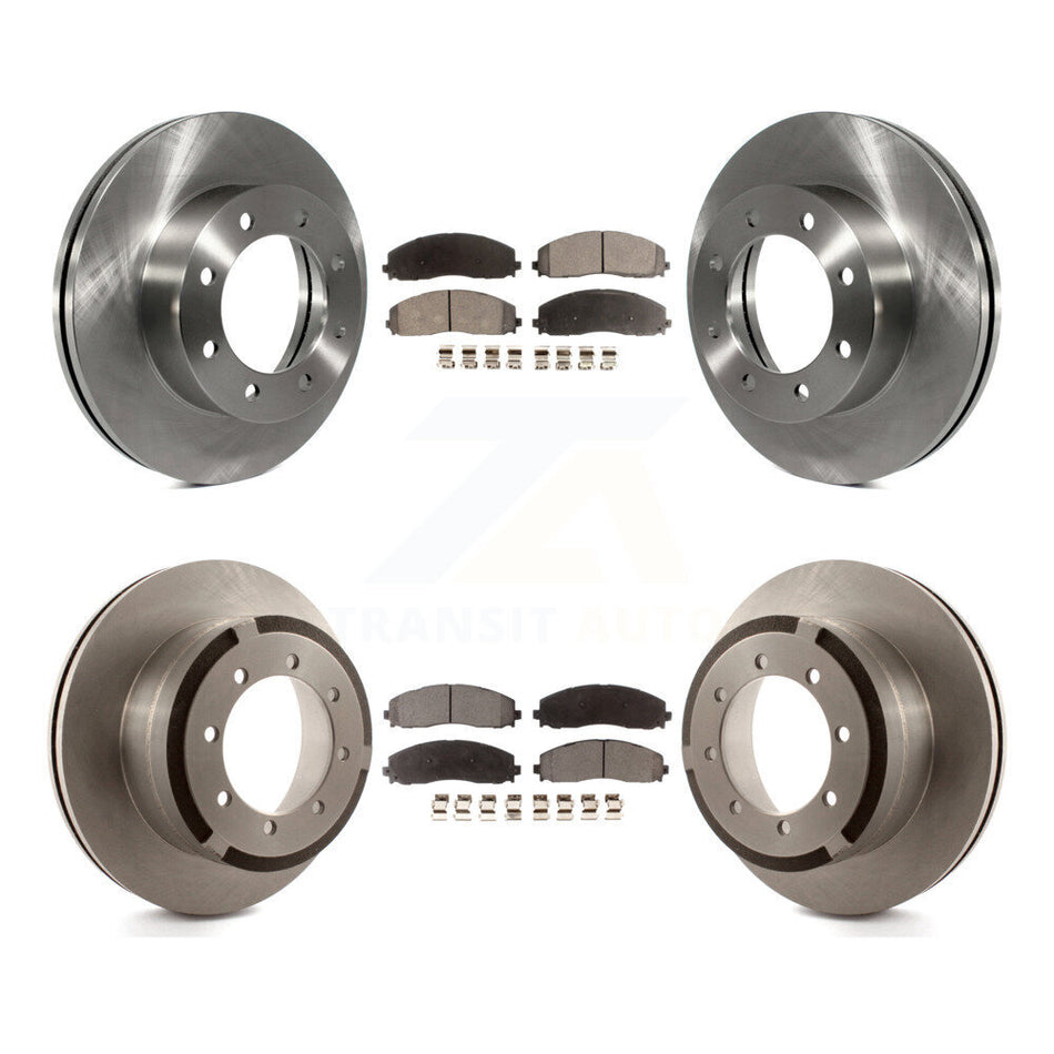 Front Rear Disc Brake Rotors And Semi-Metallic Pads Kit For Ford F-250 Super Duty F-350 F-450 K8F-100916