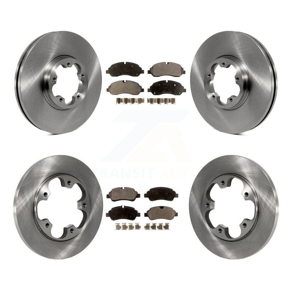 Front Rear Disc Brake Rotors And Semi-Metallic Pads Kit For 2015-2019 Ford Transit-250 Transit-350 Transit-150 With 5 Lug Wheels Without 4600 Lb Axle K8F-100917