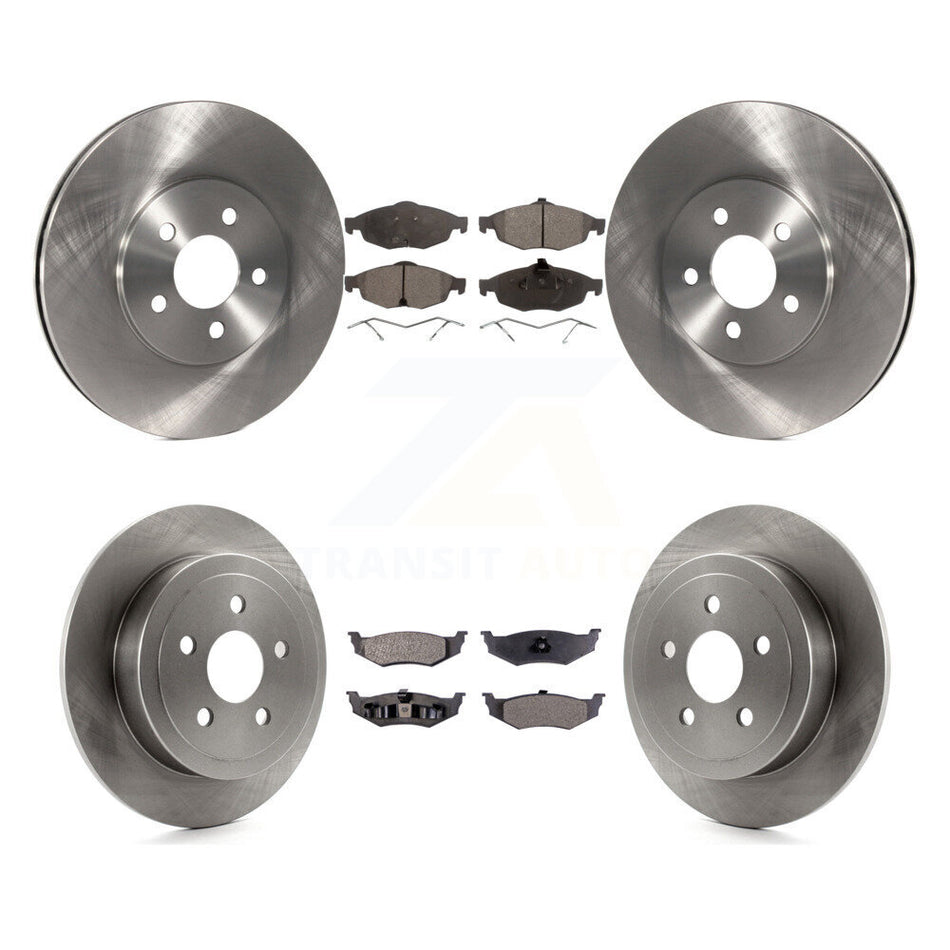Front Rear Disc Brake Rotors And Semi-Metallic Pads Kit For Chrysler Sebring Dodge Stratus K8F-100925