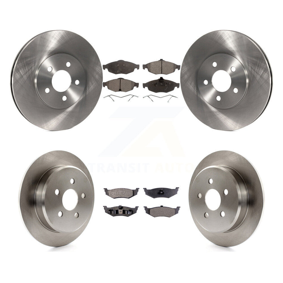 Front Rear Disc Brake Rotors And Semi-Metallic Pads Kit For Chrysler Sebring Dodge Stratus K8F-100926