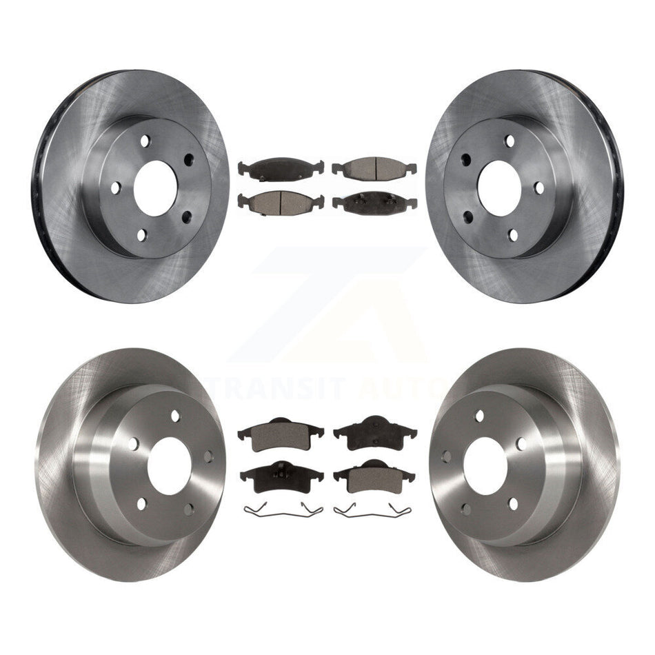 Front Rear Disc Brake Rotors And Semi-Metallic Pads Kit For 1999-2002 Jeep Grand Cherokee With Teves & ATE Caliper K8F-100929