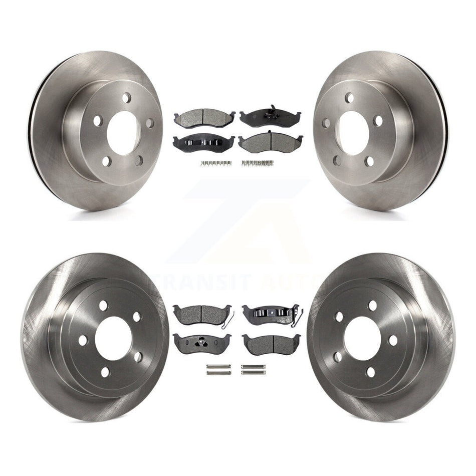 Front Rear Disc Brake Rotors And Semi-Metallic Pads Kit For Jeep Wrangler TJ rear brakes K8F-100936