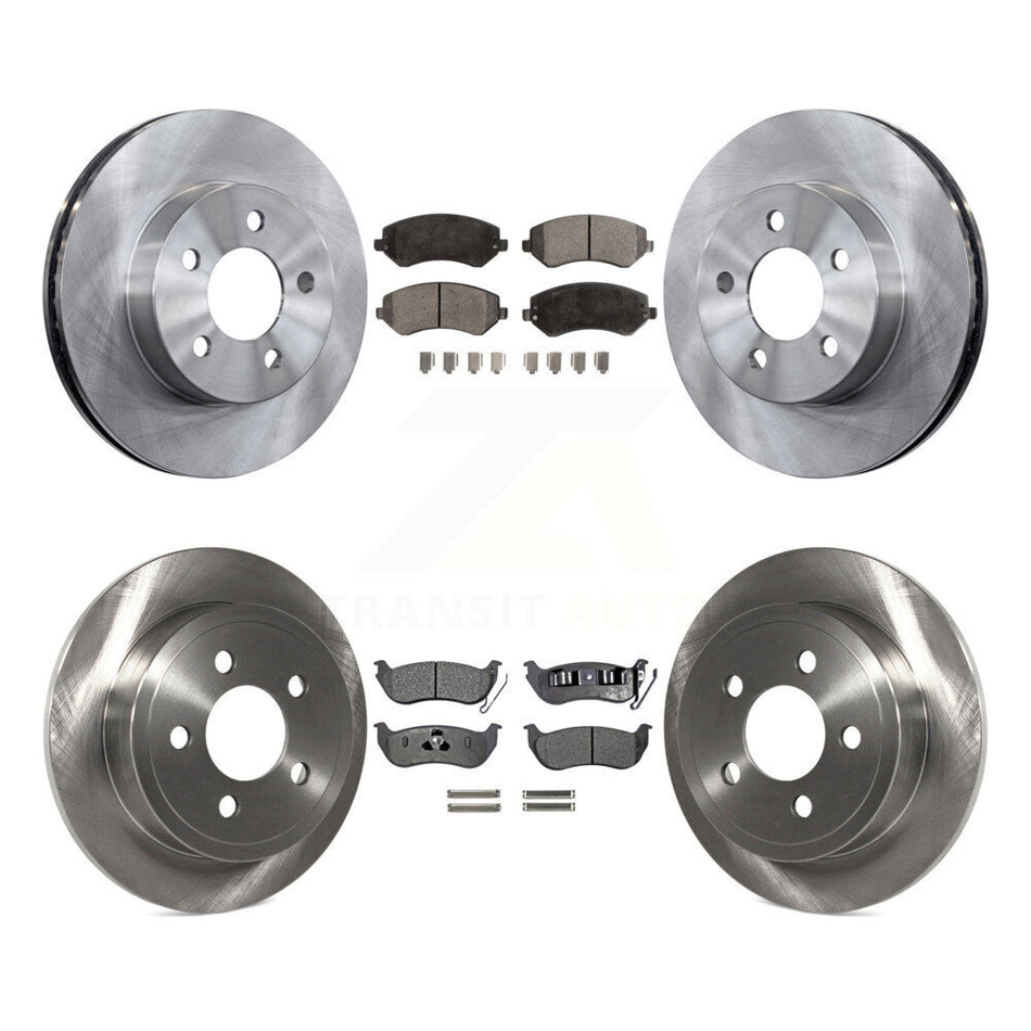 Front Rear Disc Brake Rotors And Semi-Metallic Pads Kit For 2003-2007 Jeep Liberty K8F-100939