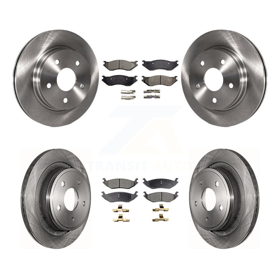 Front Rear Disc Brake Rotors And Semi-Metallic Pads Kit For Dodge Durango Ram 1500 K8F-100946