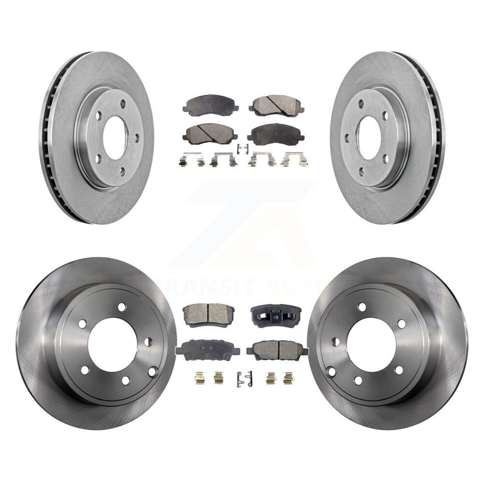 Front Rear Disc Brake Rotors And Semi-Metallic Pads Kit For Mitsubishi Lancer K8F-100964