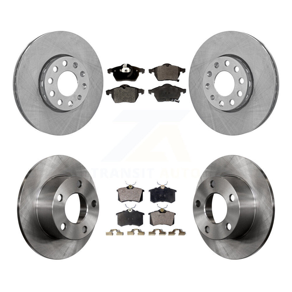 Front Rear Disc Brake Rotors And Semi-Metallic Pads Kit For 1999 Volkswagen Passat FWD From Chassis VIN #3BX124708 K8F-101024