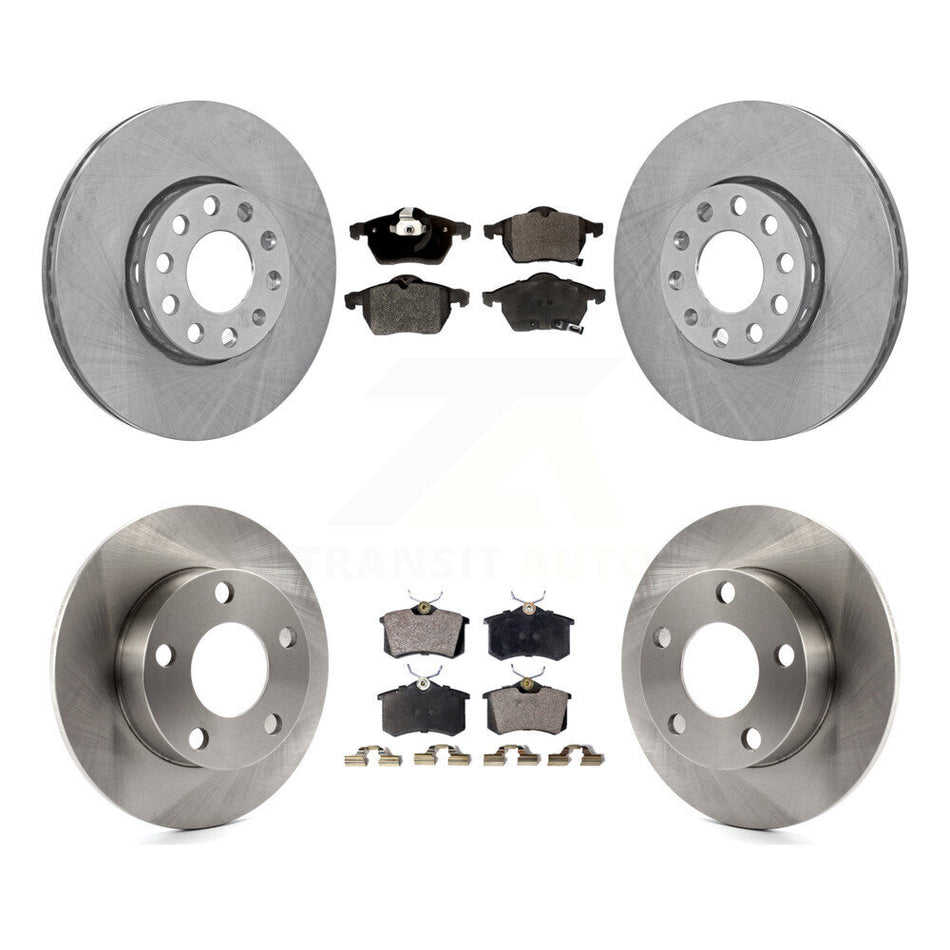 Front Rear Disc Brake Rotors And Semi-Metallic Pads Kit For 1999 Volkswagen Passat AWD From Chassis VIN #3BX124708 K8F-101025