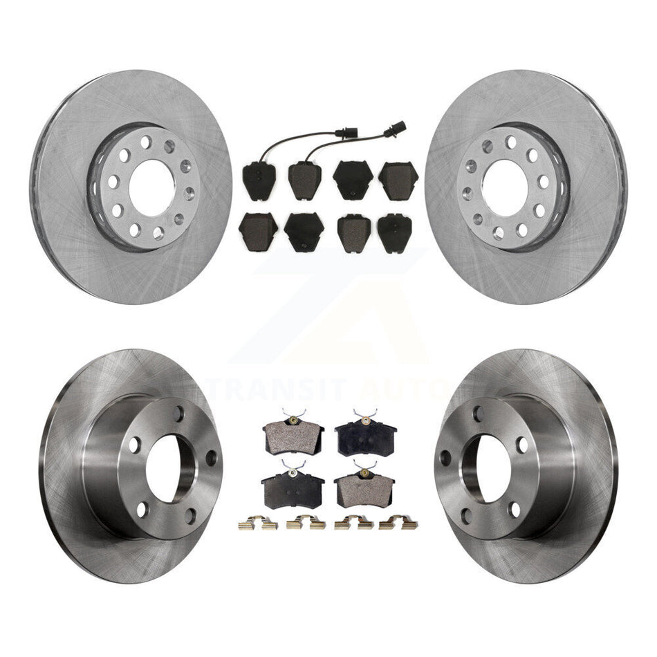 Front Rear Disc Brake Rotors And Semi-Metallic Pads Kit For 2002 Volkswagen Passat FWD With Dual Piston Caliper K8F-101034