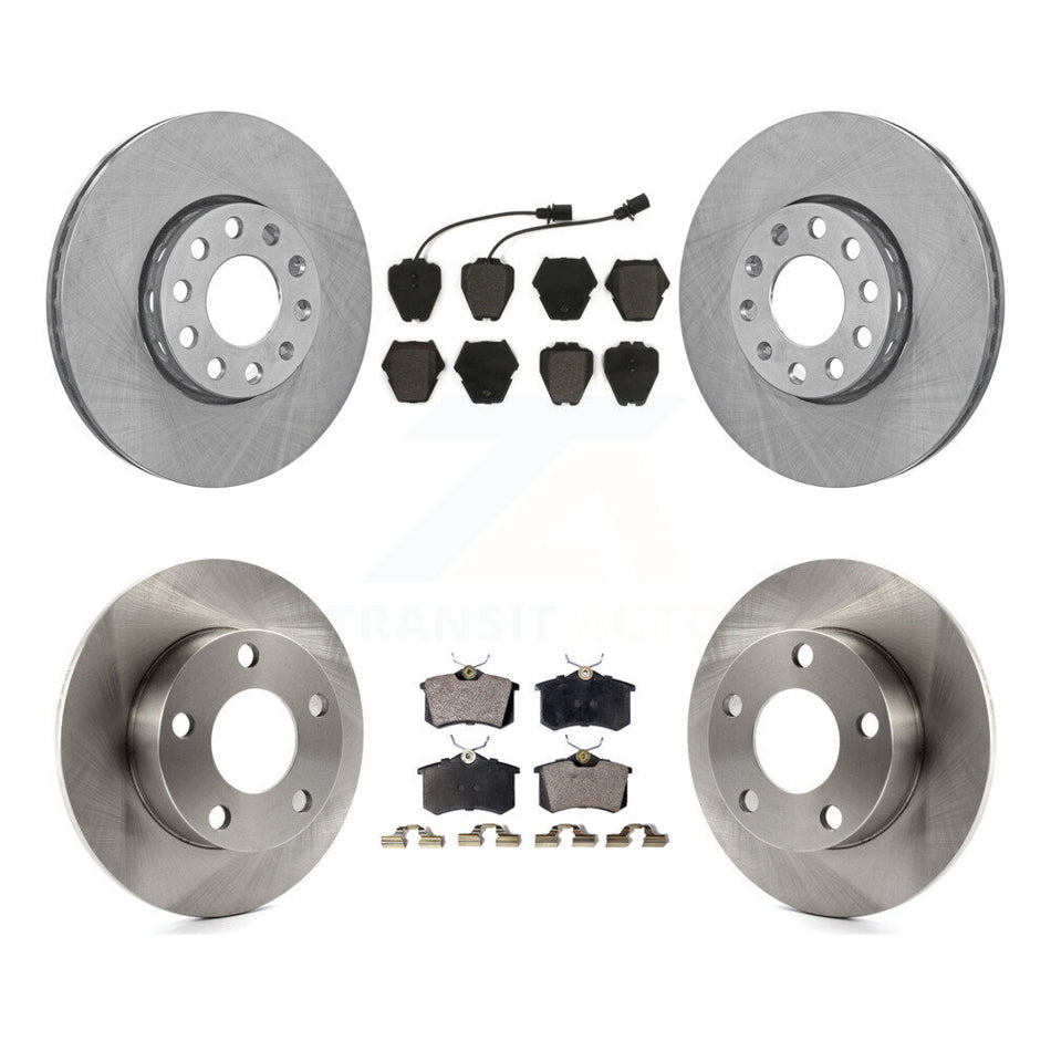 Front Rear Disc Brake Rotors And Semi-Metallic Pads Kit For 2002 Volkswagen Passat AWD with 2.8L With Dual Piston Caliper K8F-101035