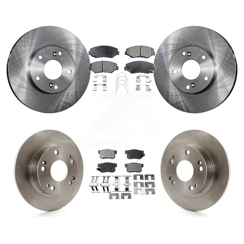 Front Rear Disc Brake Rotors And Semi-Metallic Pads Kit For 2003-2007 Honda Accord 2.4L Excluding Vehicles Built Canadian Market K8F-101051