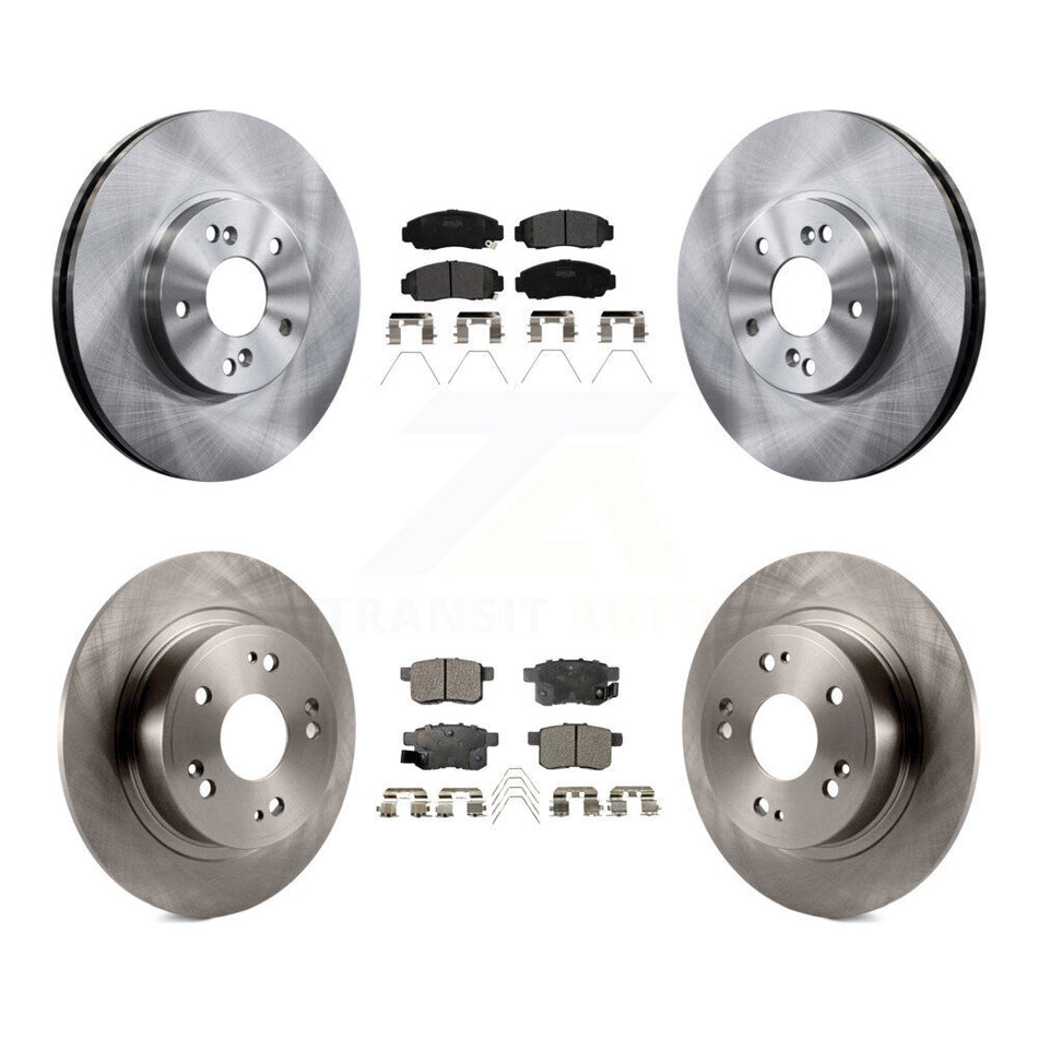 Front Rear Disc Brake Rotors And Semi-Metallic Pads Kit For Honda Accord Acura TSX K8F-101071