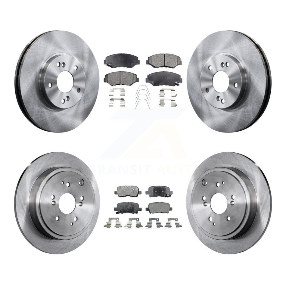 Front Rear Disc Brake Rotors And Semi-Metallic Pads Kit For 2003-2008 Honda Pilot K8F-101079