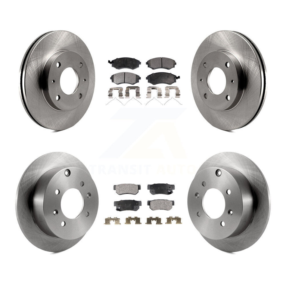 Front Rear Disc Brake Rotors And Semi-Metallic Pads Kit For Hyundai Sonata K8F-101089