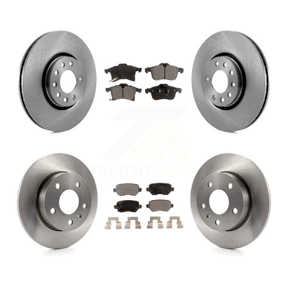 Front Rear Disc Brake Rotors And Semi-Metallic Pads Kit For 2008-2009 Saturn Astra K8F-101112