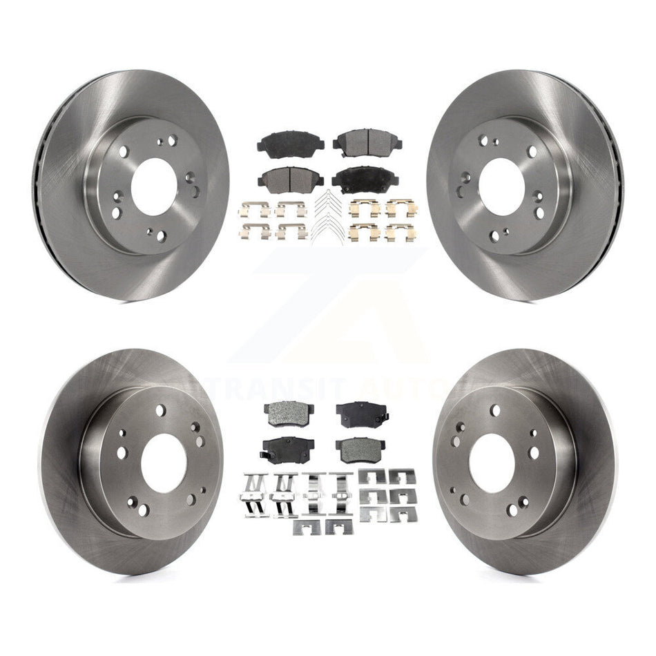 Front Rear Disc Brake Rotors And Semi-Metallic Pads Kit For Honda Civic Acura RSX K8F-101116