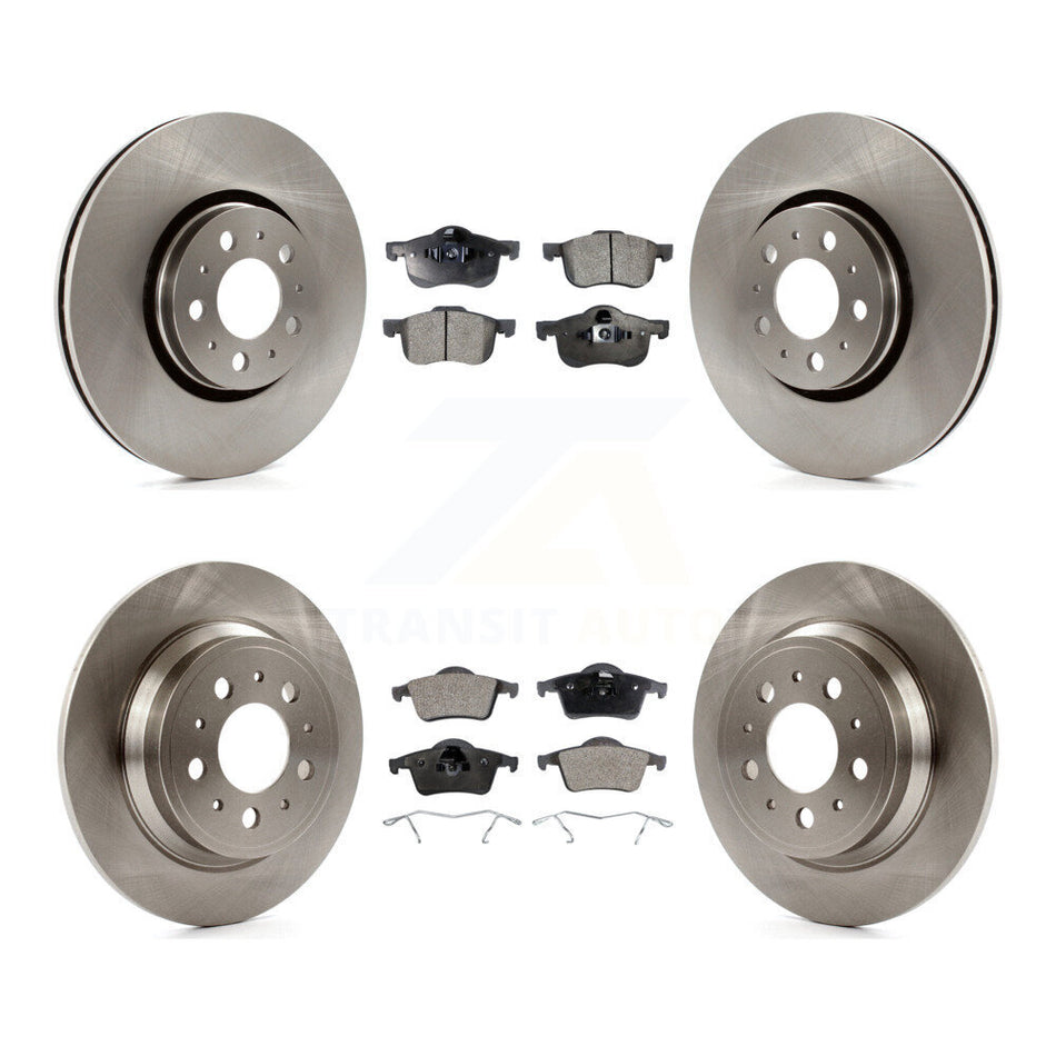 Front Rear Disc Brake Rotors And Semi-Metallic Pads Kit For 2008 Volvo S60 With 316mm Diameter Rotor K8F-101173