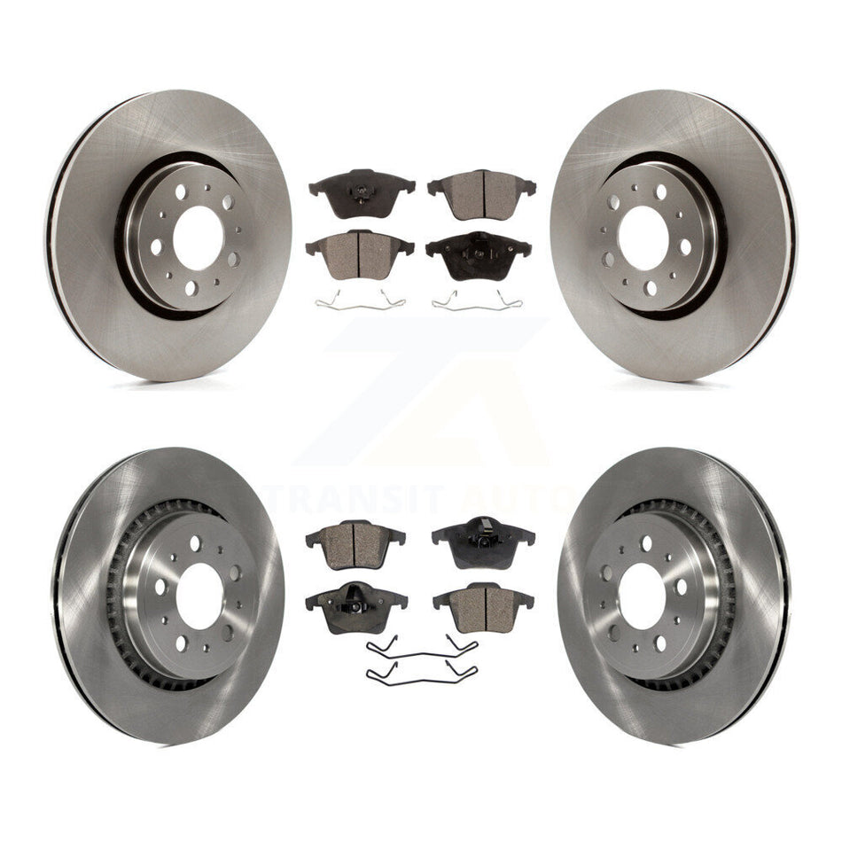Front Rear Disc Brake Rotors And Semi-Metallic Pads Kit For 2003-2014 Volvo XC90 With 316mm Diameter Rotor K8F-101174