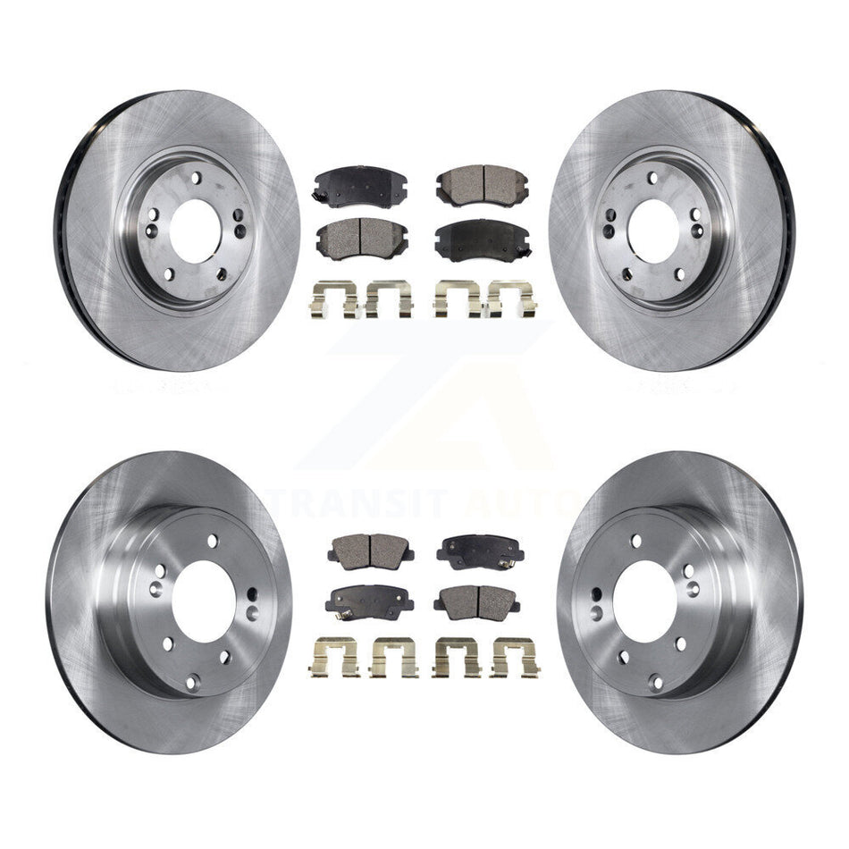 Front Rear Disc Brake Rotors And Semi-Metallic Pads Kit For 2010-2011 Hyundai Azera K8F-101179
