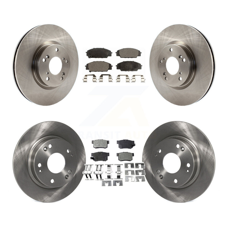 Front Rear Disc Brake Rotors And Semi-Metallic Pads Kit For Honda Civic Acura CSX K8F-101191