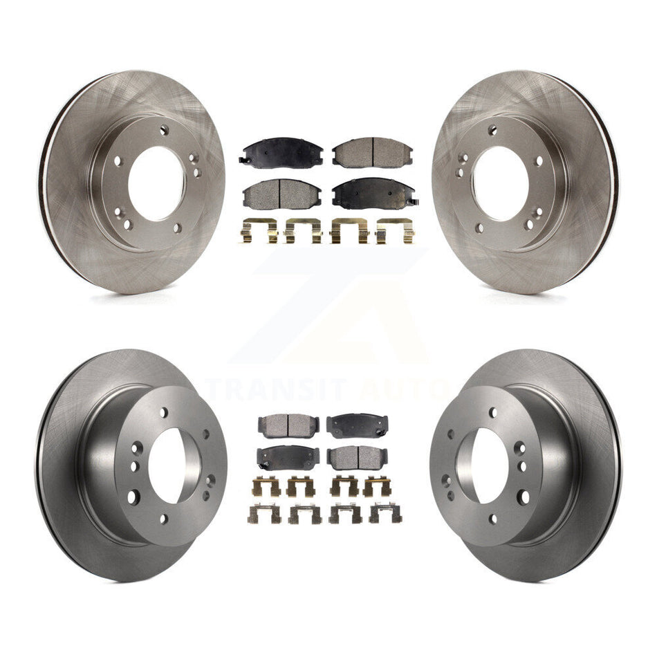 Front Rear Disc Brake Rotors And Semi-Metallic Pads Kit For 2003-2006 Kia Sorento K8F-101196