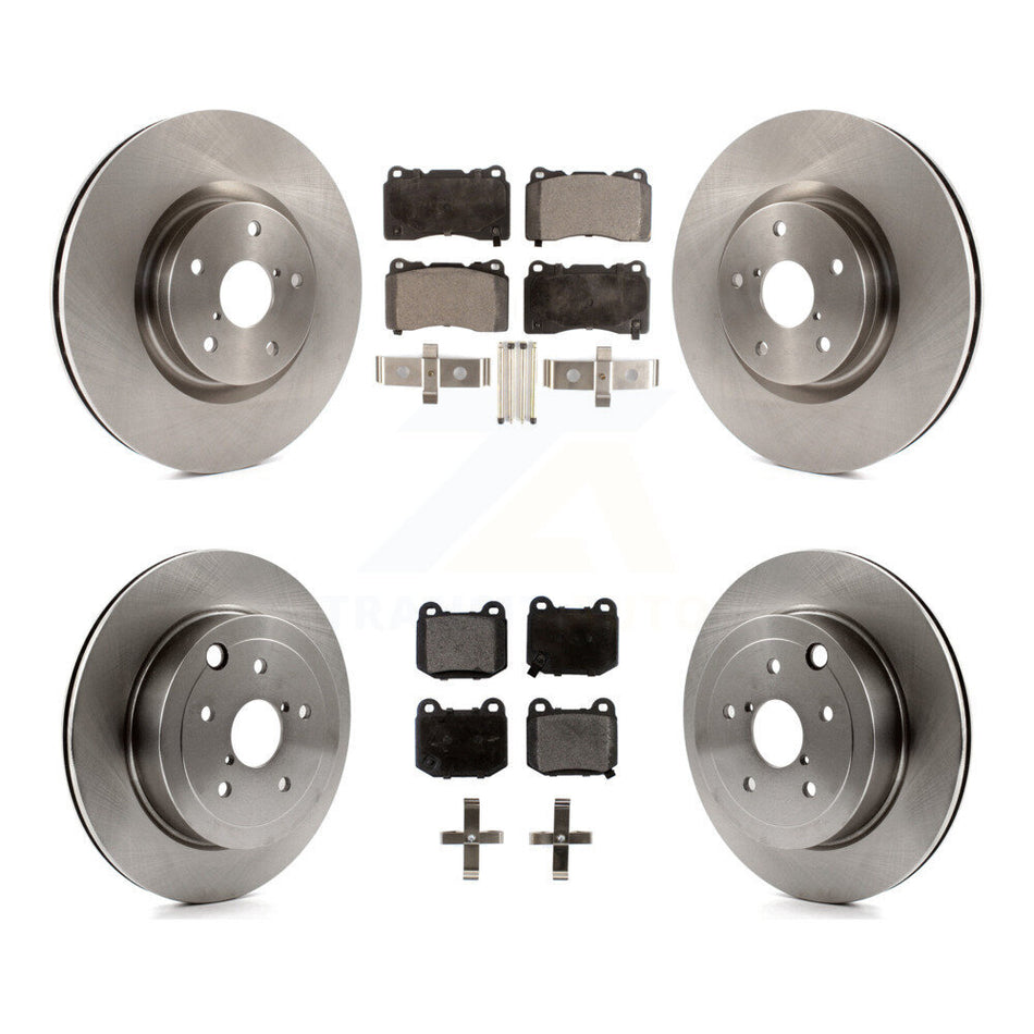 Front Rear Disc Brake Rotors And Semi-Metallic Pads Kit For Subaru Impreza WRX STI K8F-101204