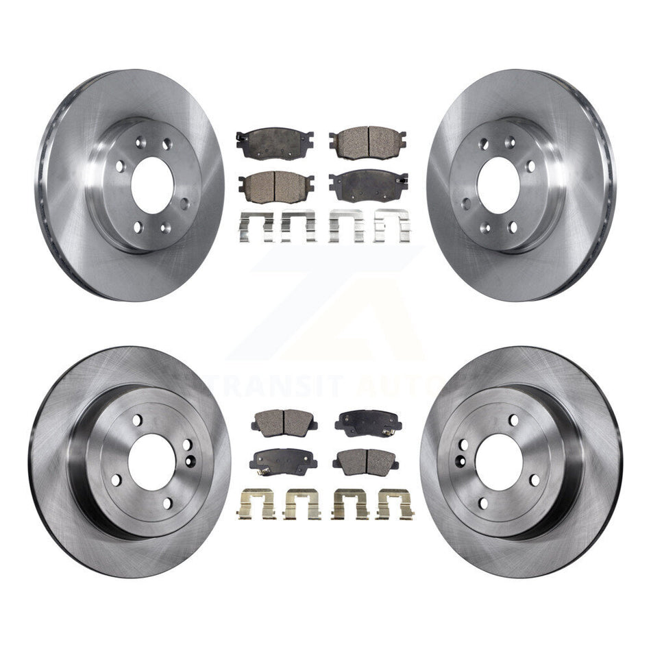 Front Rear Disc Brake Rotors And Semi-Metallic Pads Kit For 2011 Hyundai Accent K8F-101234