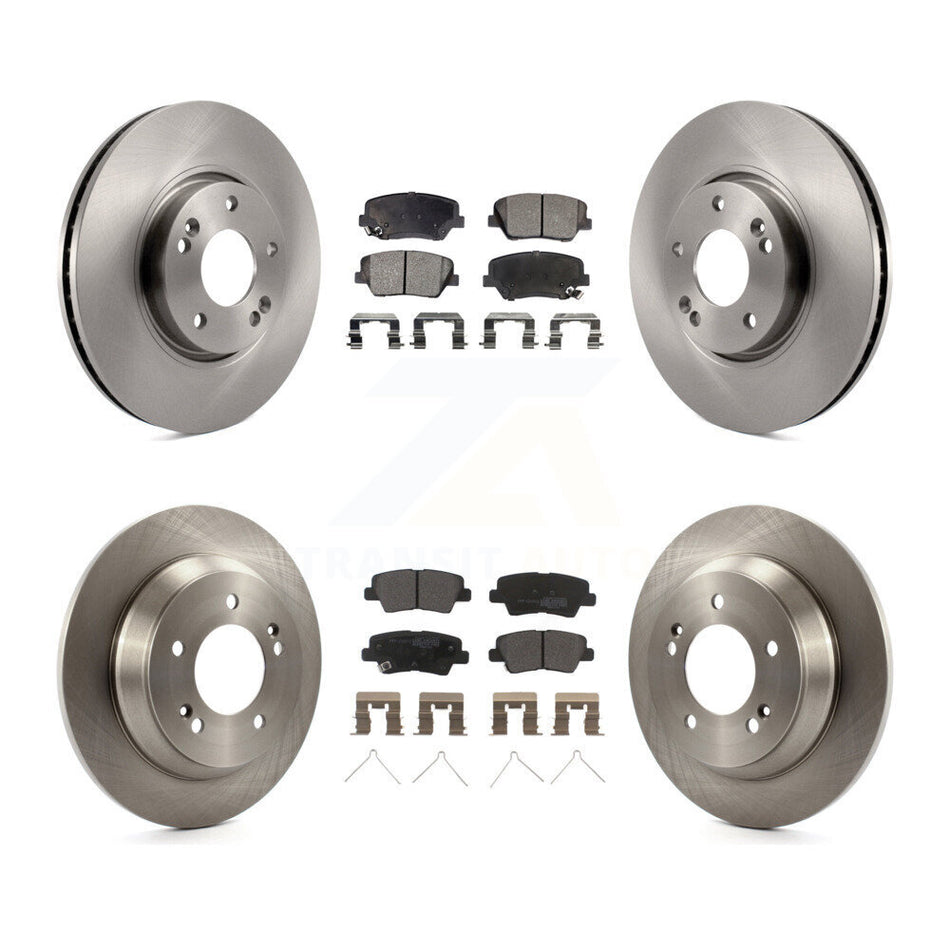 Front Rear Disc Brake Rotors And Semi-Metallic Pads Kit For 2014-2017 Kia Rondo With Electric Parking K8F-101246