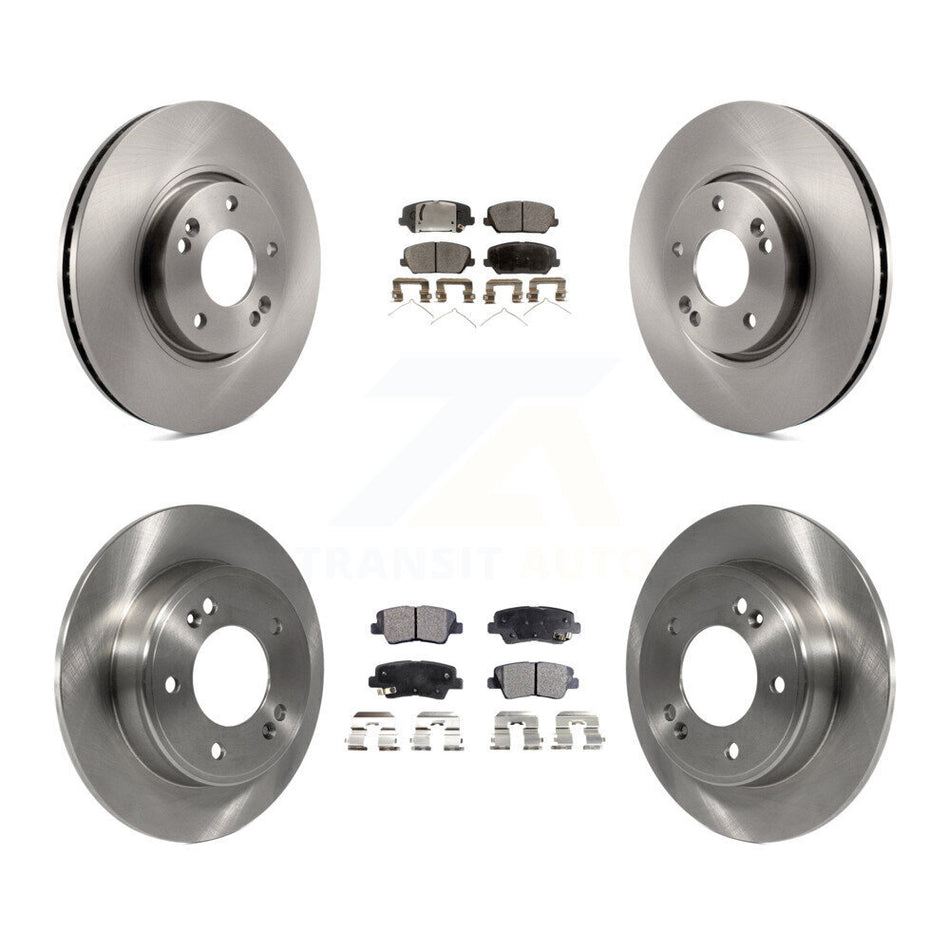 Front Rear Disc Brake Rotors And Semi-Metallic Pads Kit For Kia Forte Forte5 SX K8F-101252