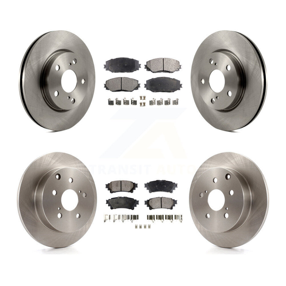 Front Rear Disc Brake Rotors And Semi-Metallic Pads Kit For 2012-2018 Toyota Prius V K8F-101270