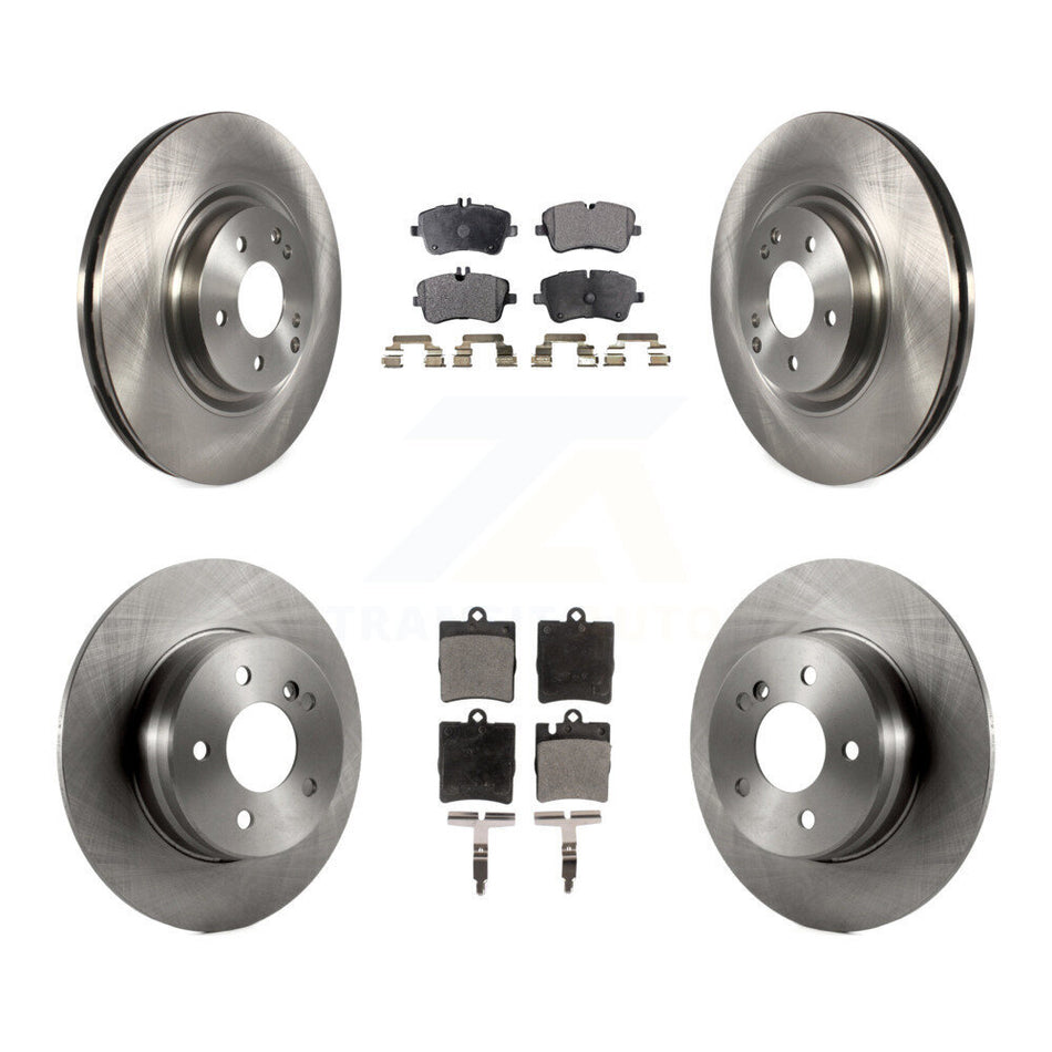Front Rear Disc Brake Rotors And Semi-Metallic Pads Kit For 2004 Mercedes-Benz C320 Wagon Coupe with RWD With Sport Package K8F-101293