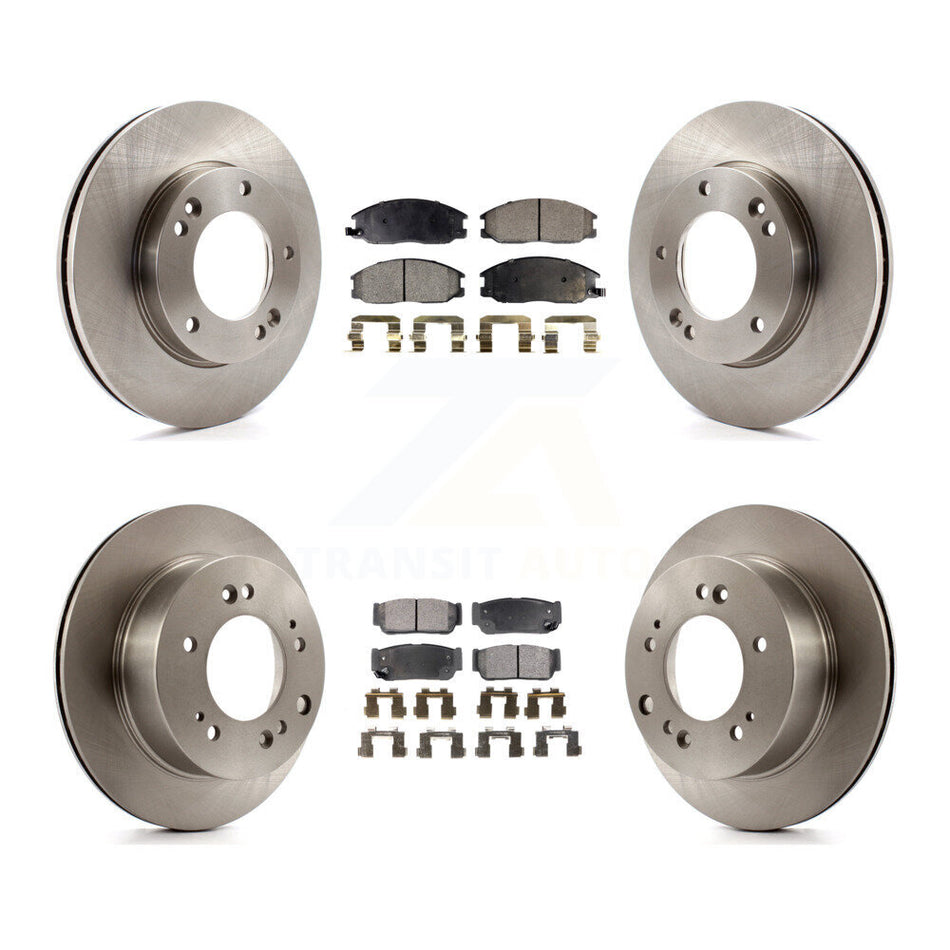 Front Rear Disc Brake Rotors And Semi-Metallic Pads Kit For 2007-2009 Kia Sorento K8F-101318