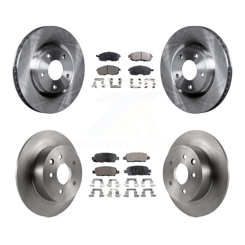 Front Rear Disc Brake Rotors And Semi-Metallic Pads Kit For 2007-2012 Nissan Sentra SE-R K8F-101341