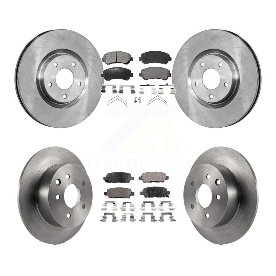 Front Rear Disc Brake Rotors And Semi-Metallic Pads Kit For 2007-2012 Nissan Sentra SE-R Spec V K8F-101342