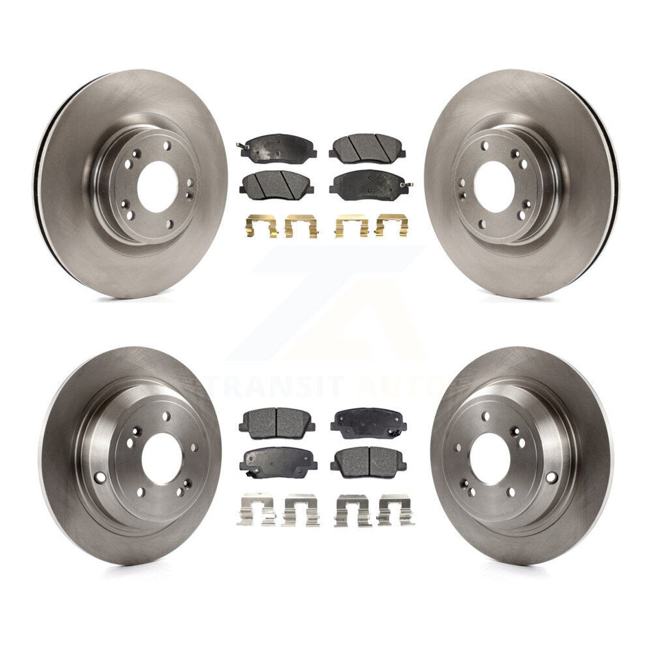 Front Rear Disc Brake Rotors And Semi-Metallic Pads Kit For Hyundai Genesis 3.8L K8F-101375