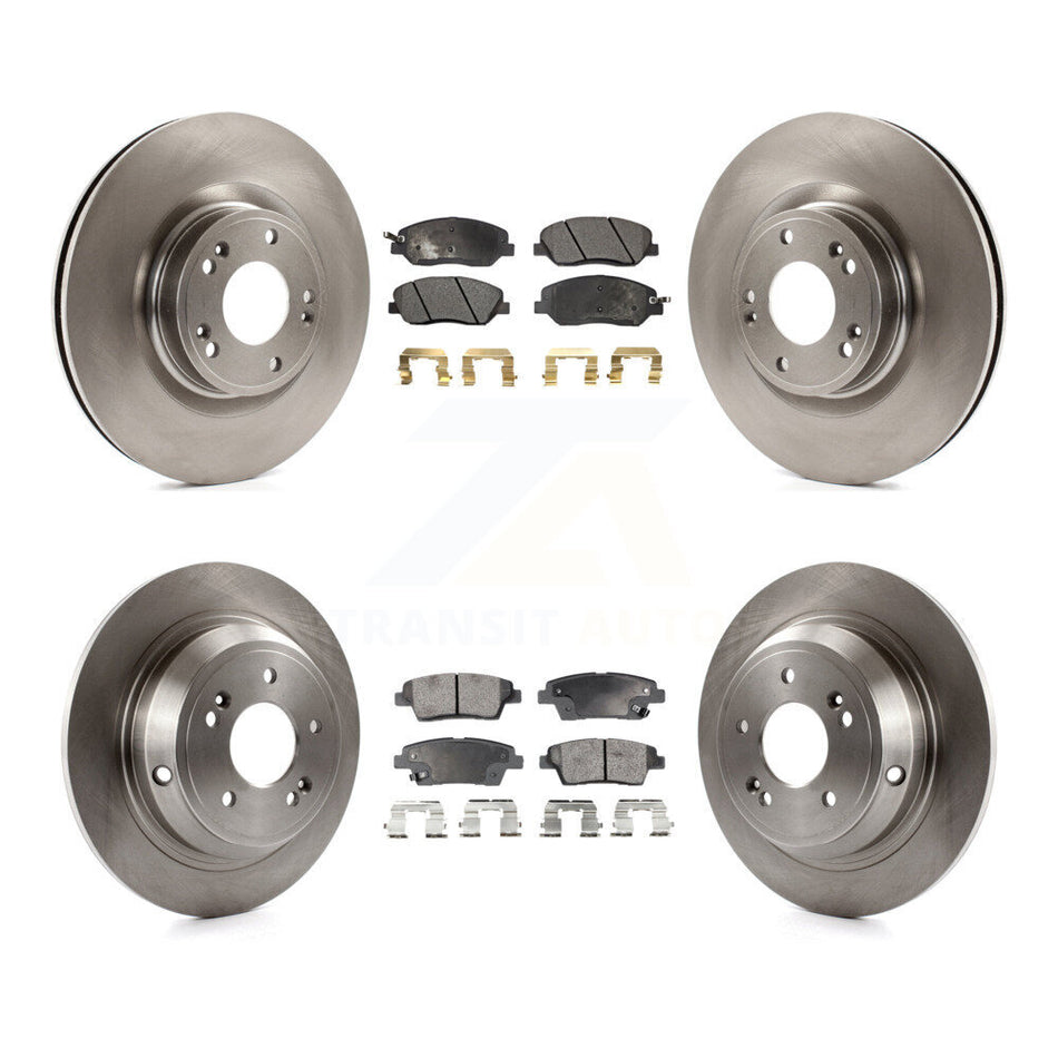 Front Rear Disc Brake Rotors And Semi-Metallic Pads Kit For Hyundai Genesis 3.8L K8F-101376