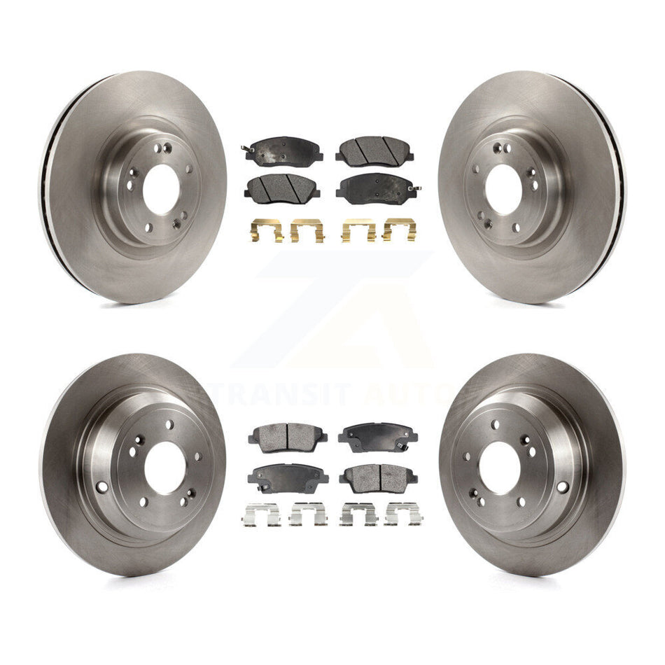 Front Rear Disc Brake Rotors And Semi-Metallic Pads Kit For 2012 Hyundai Genesis 3.8L K8F-101377