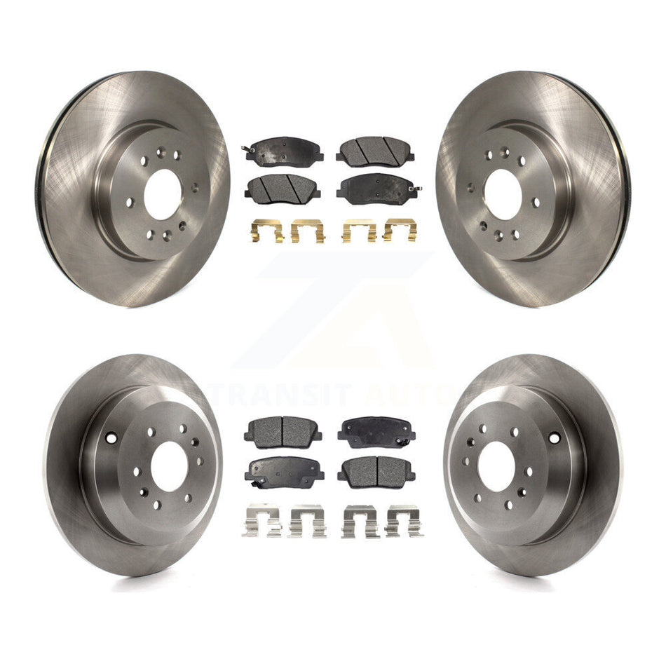 Front Rear Disc Brake Rotors And Semi-Metallic Pads Kit For 2009-2011 Kia Borrego K8F-101382