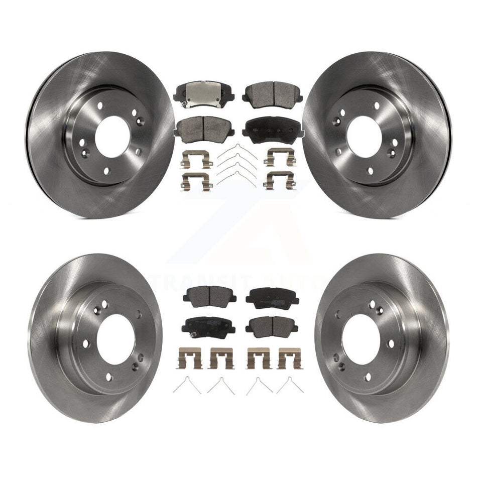 Front Rear Disc Brake Rotors And Semi-Metallic Pads Kit For Hyundai Veloster Elantra GT K8F-101408