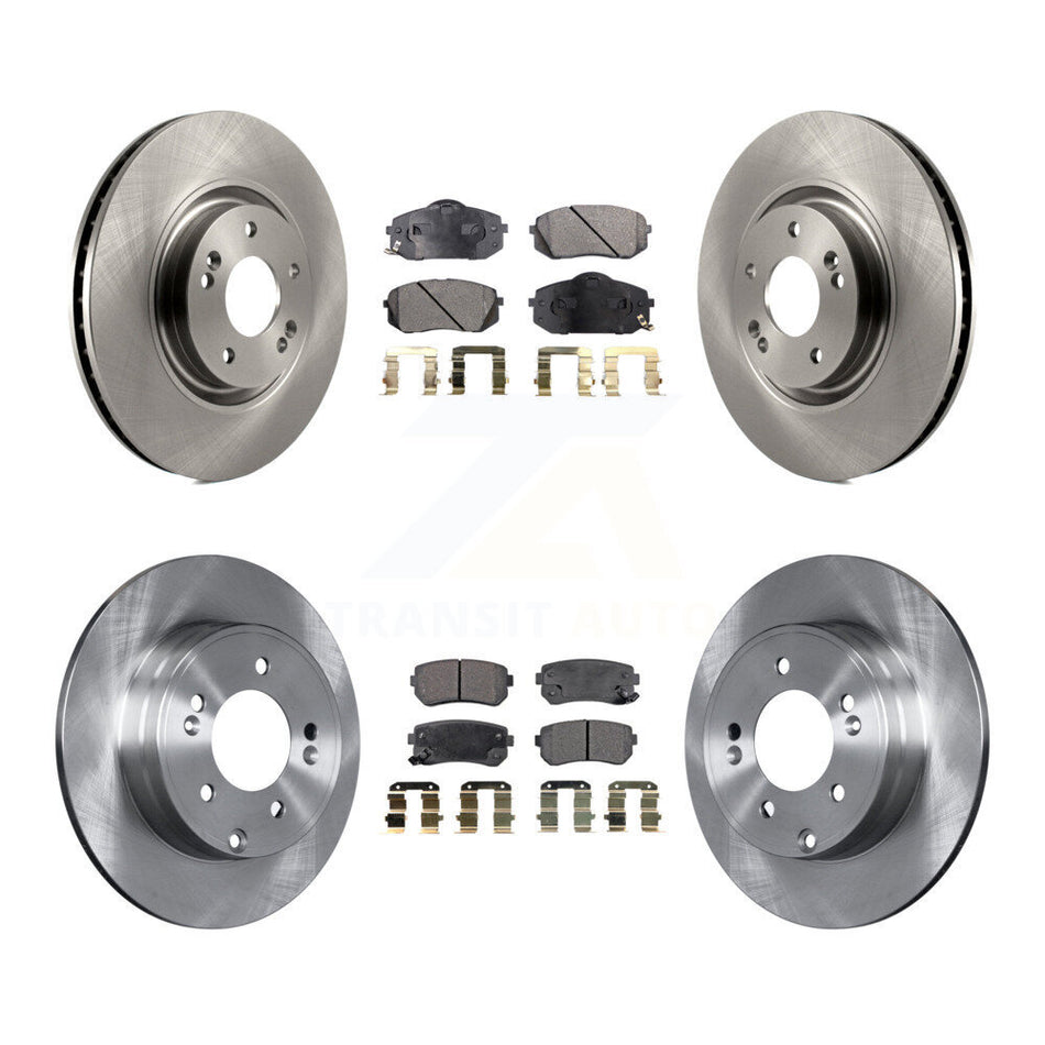 Front Rear Disc Brake Rotors And Semi-Metallic Pads Kit For Hyundai Tucson Kia Cadenza K8F-101411