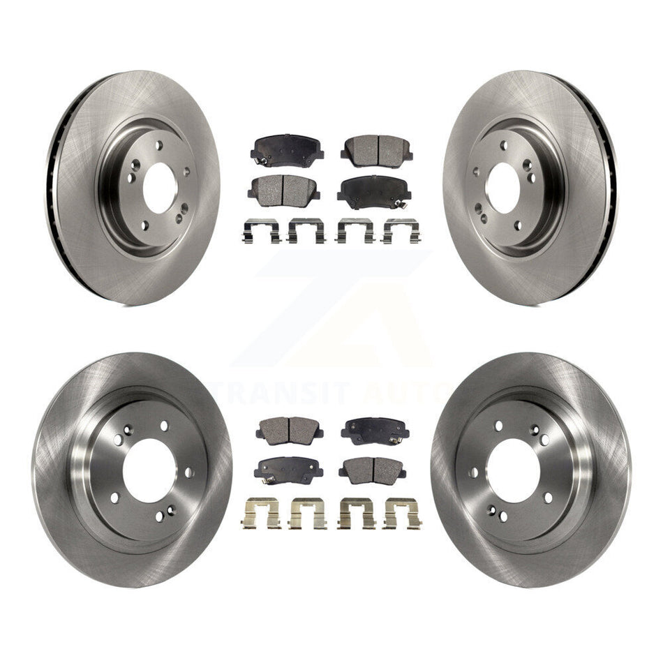 Front Rear Disc Brake Rotors And Semi-Metallic Pads Kit For 2016-2017 Hyundai Azera Limited K8F-101417