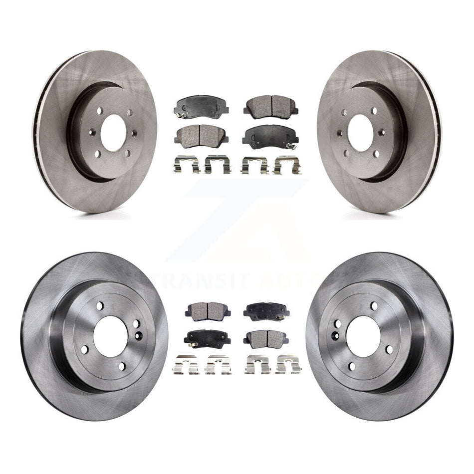 Front Rear Disc Brake Rotors And Semi-Metallic Pads Kit For Kia Rio K8F-101439