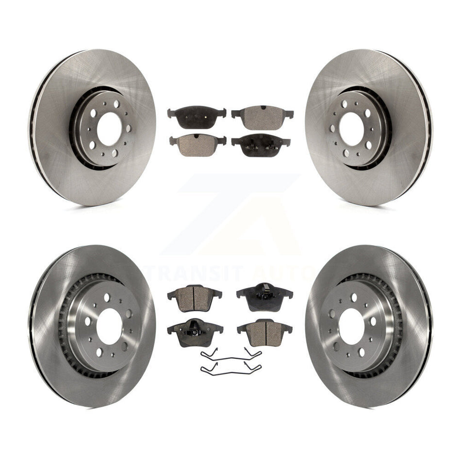 Front Rear Disc Brake Rotors And Semi-Metallic Pads Kit For 2003-2014 Volvo XC90 With 328mm Diameter Rotor K8F-101453
