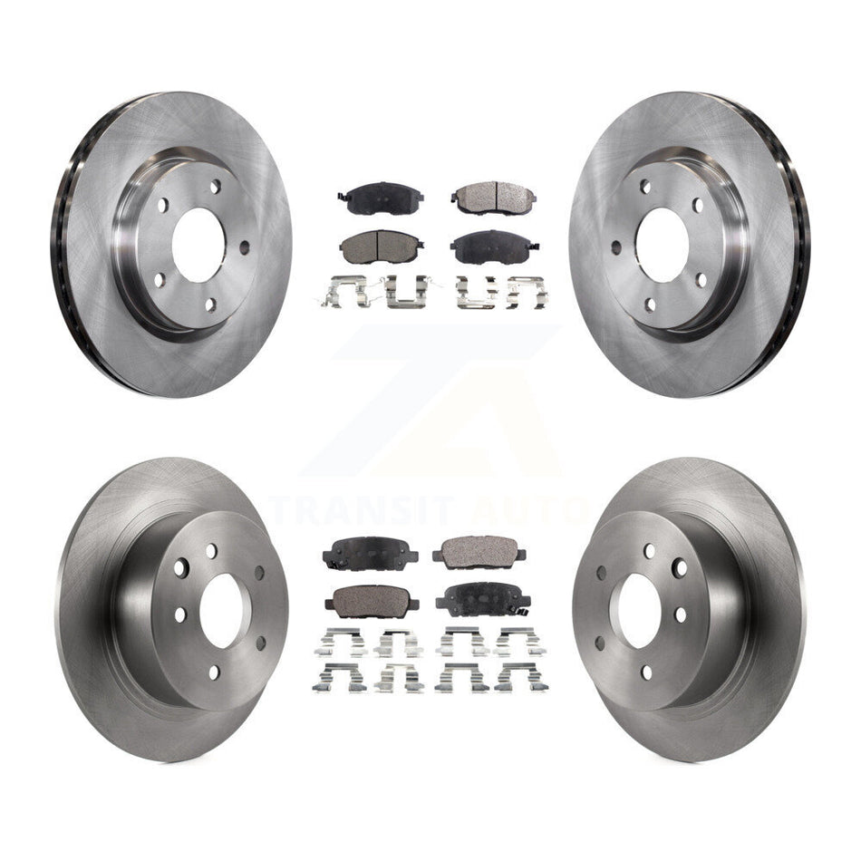Front Rear Disc Brake Rotors And Semi-Metallic Pads Kit For Nissan Sentra K8F-101468