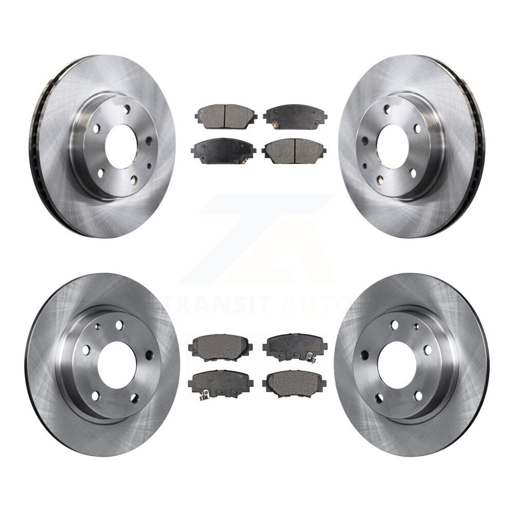 Front Rear Disc Brake Rotors And Semi-Metallic Pads Kit For Mazda 3 Sport K8F-101469