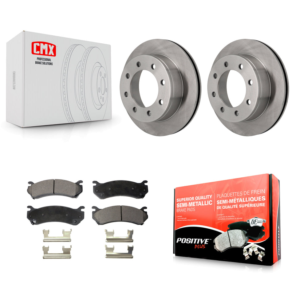 Rear Disc Brake Rotors And Semi-Metallic Pads Kit For Chevrolet Silverado 2500 HD GMC Sierra 3500 Classic Suburban Yukon XL Avalanche K8F-101507